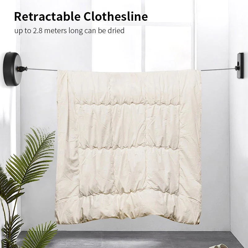 Double Line Wall Mounted Retractable Clothesline Single Rope Drying Rack