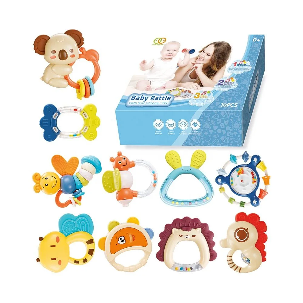 Baby Rattles Toys Set Infant Sensory Teething Toys for Early Development Learning Newborn Boy Girl Birthday Gifts