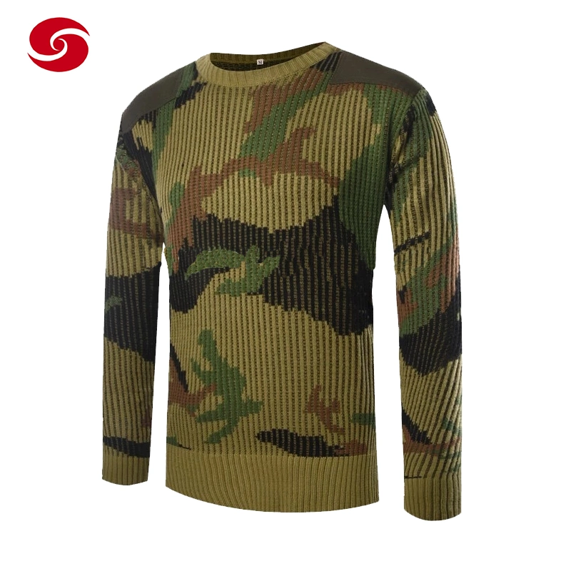 Military Knitted Warm Winter Coat Camouflage Pullover Sweater