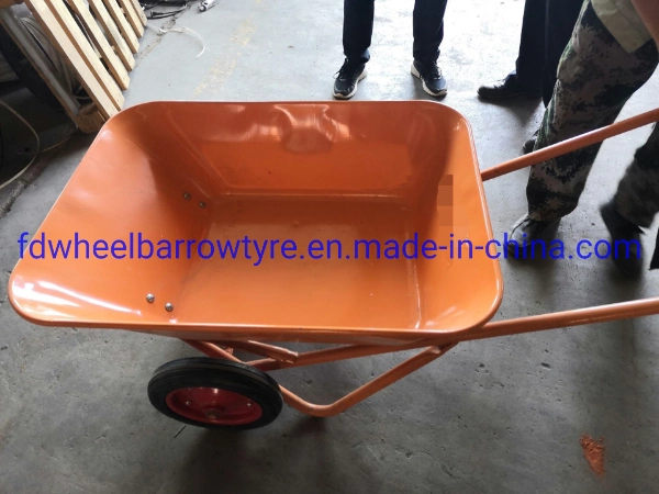 Heavy Duty Tipping Folding Wheelbarrow with Double Solid Rubber Wheel for Germany, Garden Cart