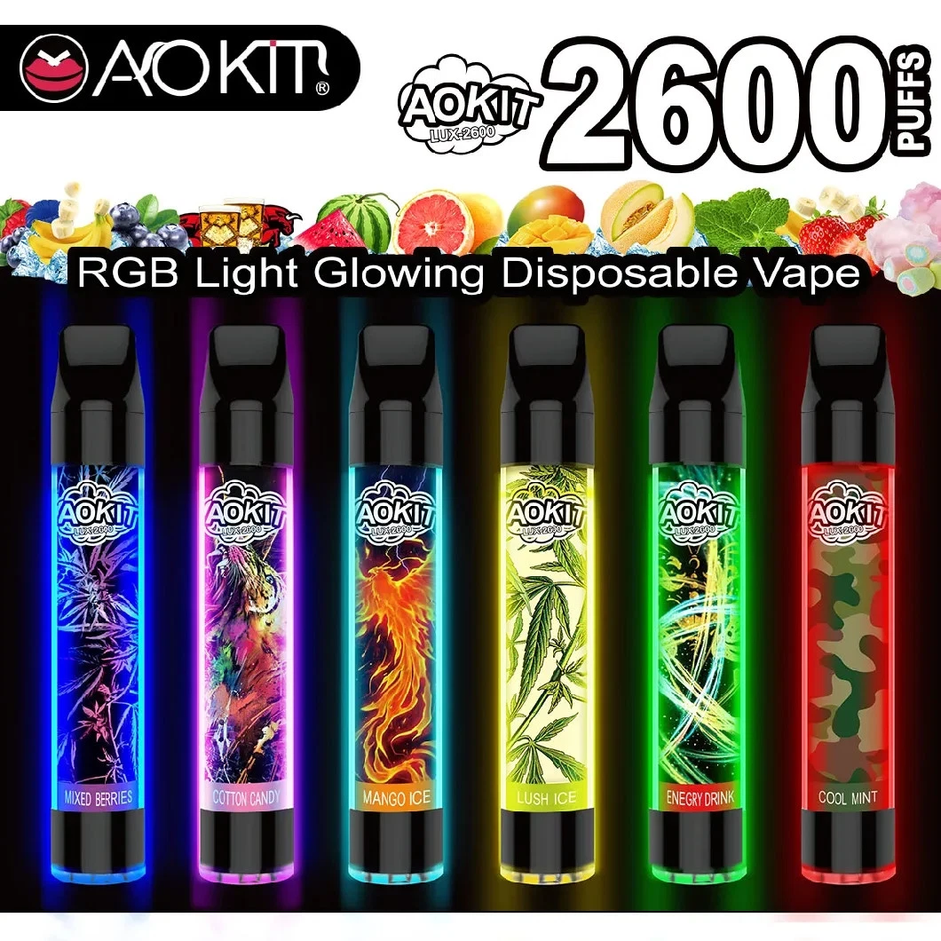 Classic Comic Style 2% Nic Zero 2600puffs Electronic Cigarette RGB Light Disapable Vape Puffs Vape Pen