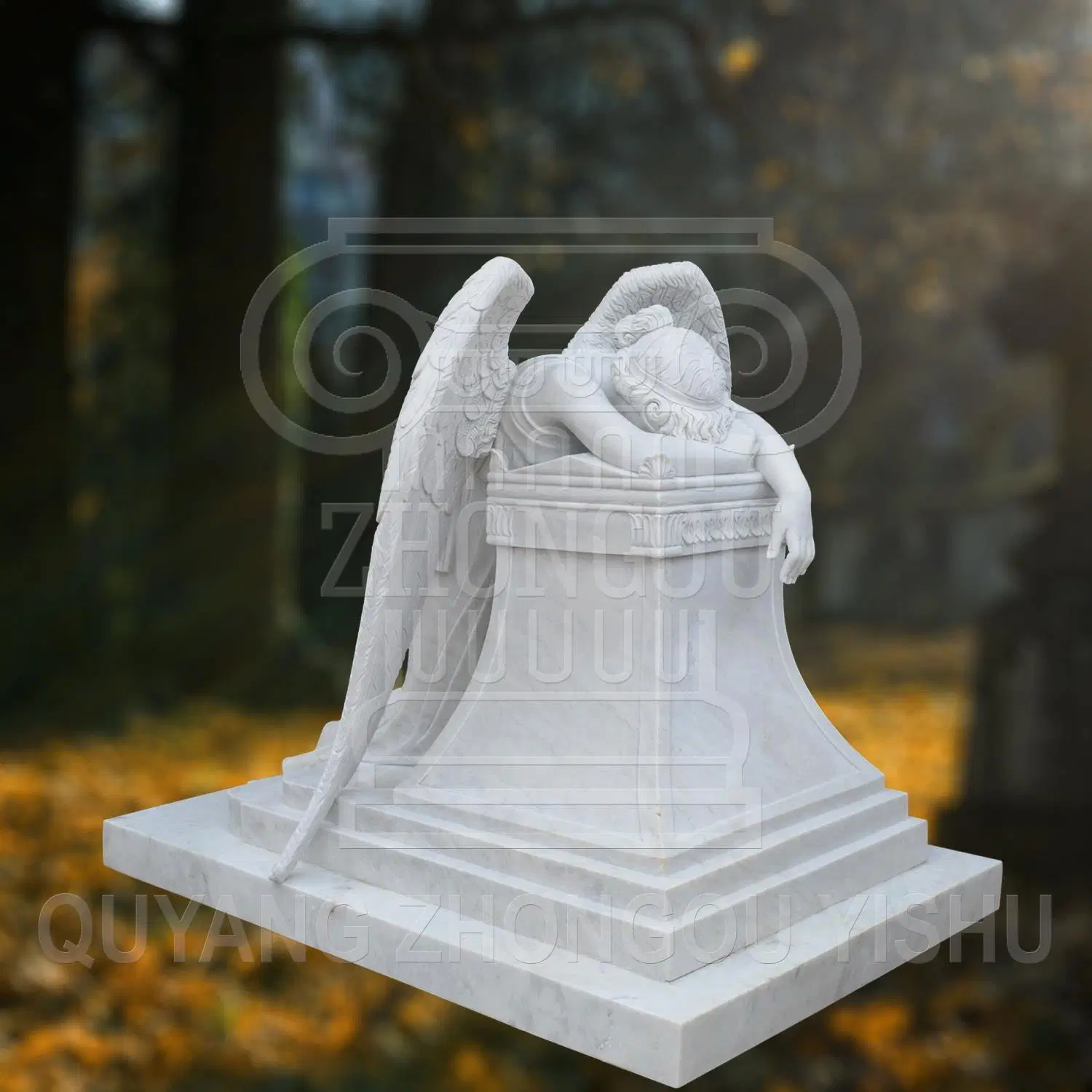 Carvig escultura de mármol China Angel Estatua Monumento