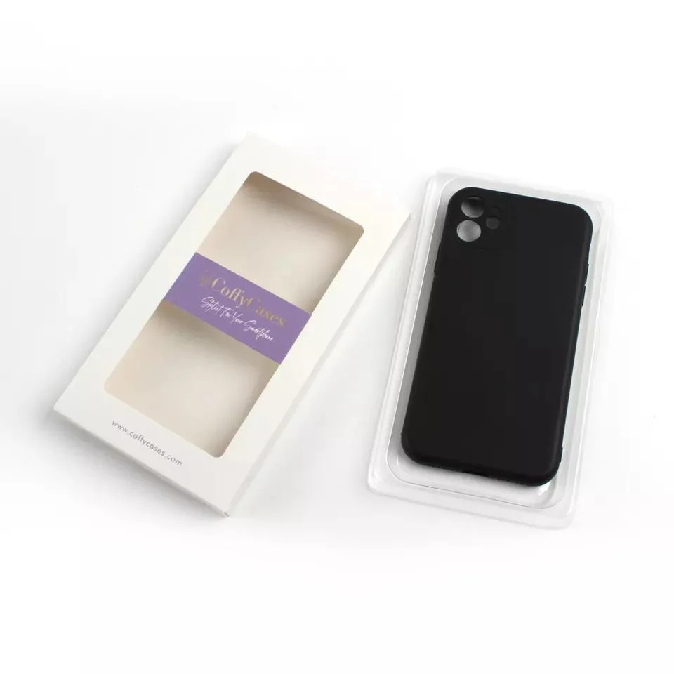 Étui en papier pour téléphone portable imprimé personnalisé carton d'emballage Box avec logo Clear Windows