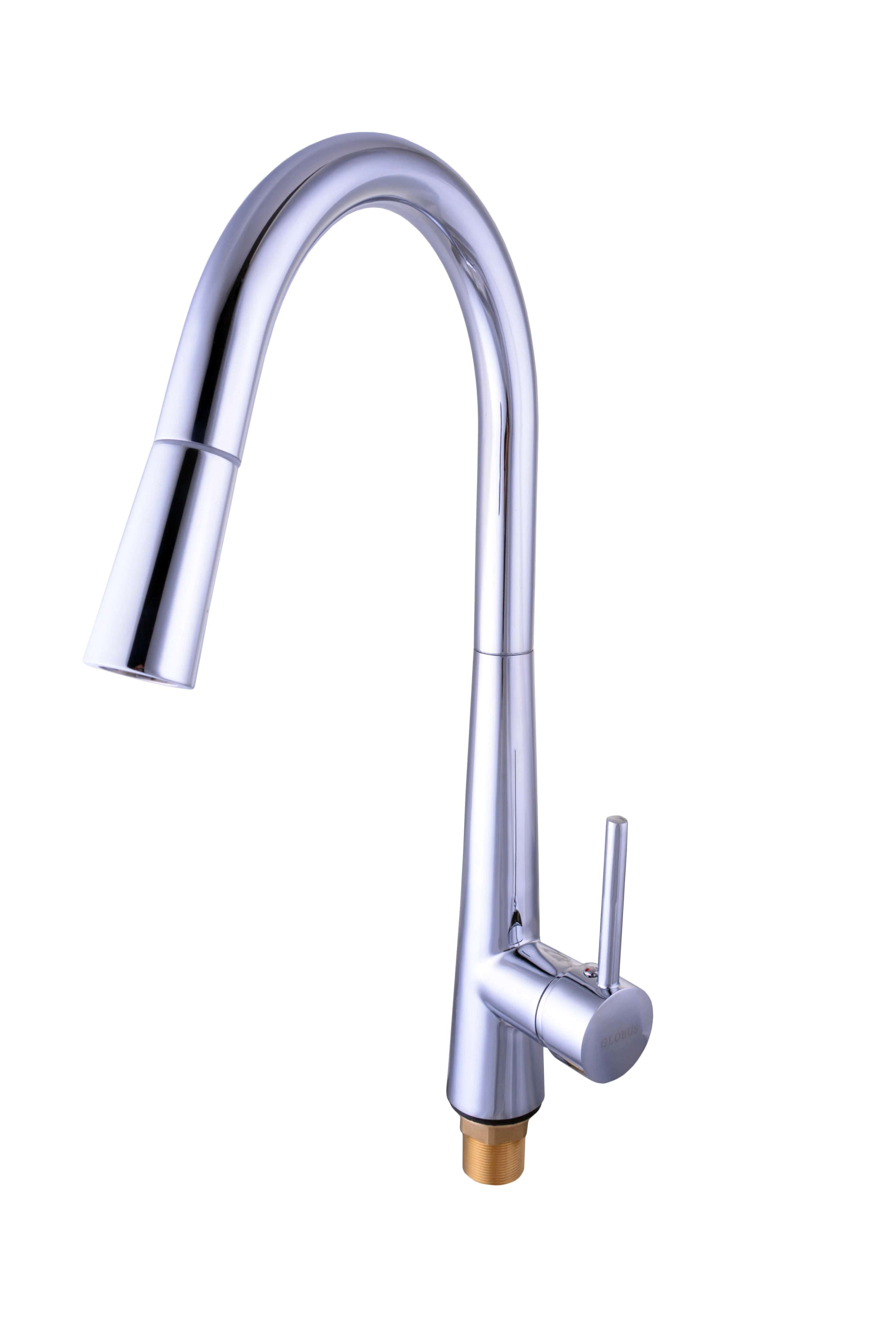 Single Handle Sink Brass Kitchen Faucet (H24-903TS-STST)