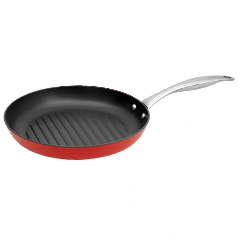 Venta caliente ligero Hierro fundido Griddl nonstick Cooking Enamel Skillet Chef Steak Cookware Grill Frypan 24/28cm