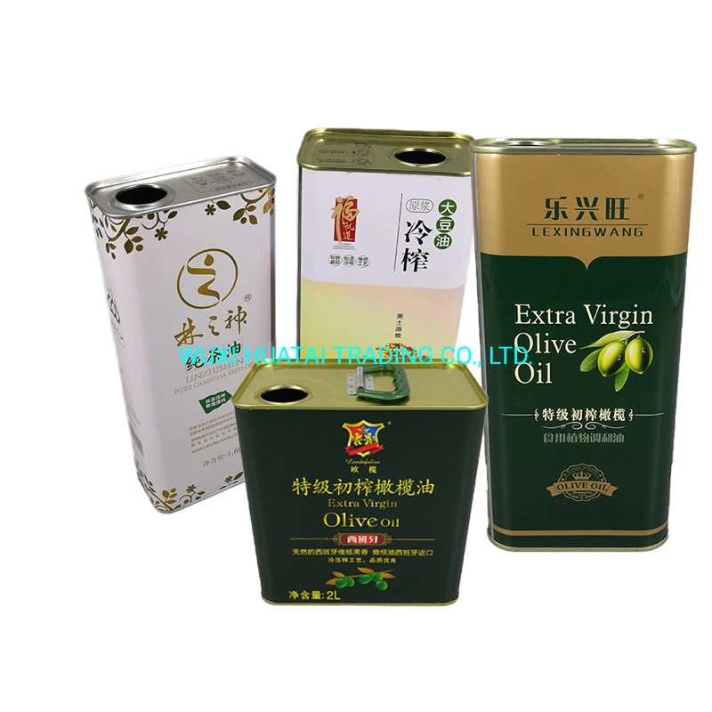 1L Olive Oil Square Food Grade Tin Can 3L Rapeseed Oil Packaging Box