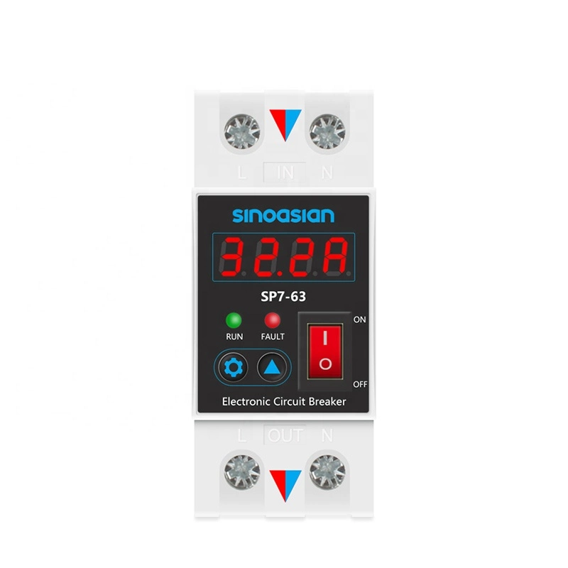 Disjoncteur électronique réglable de surcharge automatique 40 a à rail DIN intelligent Avec protection contre les courts-circuits en cas de surtension sous-tension