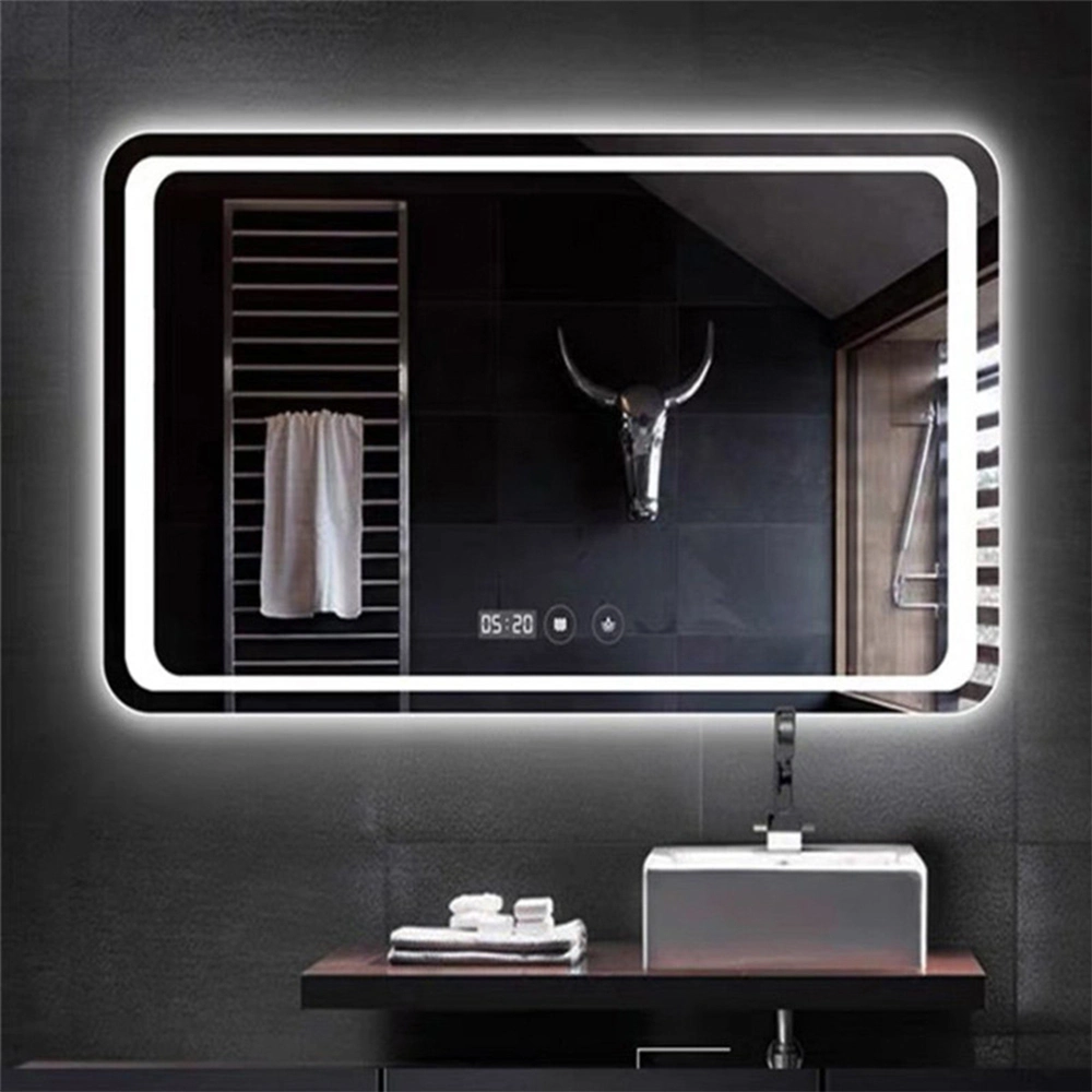 Factory Wholesale/Supplier Touch Sensor Home Wall Decoration Salon Furniture Wall Mounted Make up LED Smart Home LED Bathroom Mirror with Defogger and Bluetooth Speaker