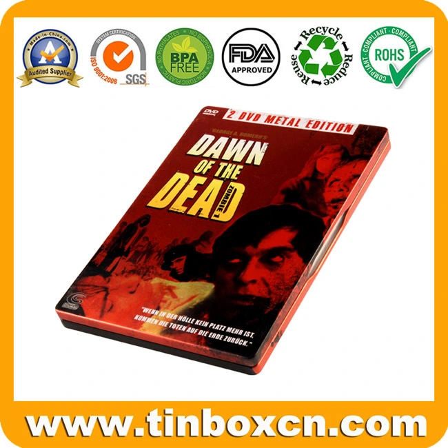 Metal CD Tin Box with String for DVD Case Packaging