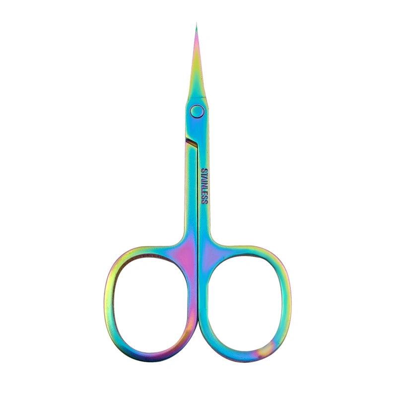 Factory Stainless Steel Colorful Eyelash Eyebrow Cosmetic Scissors