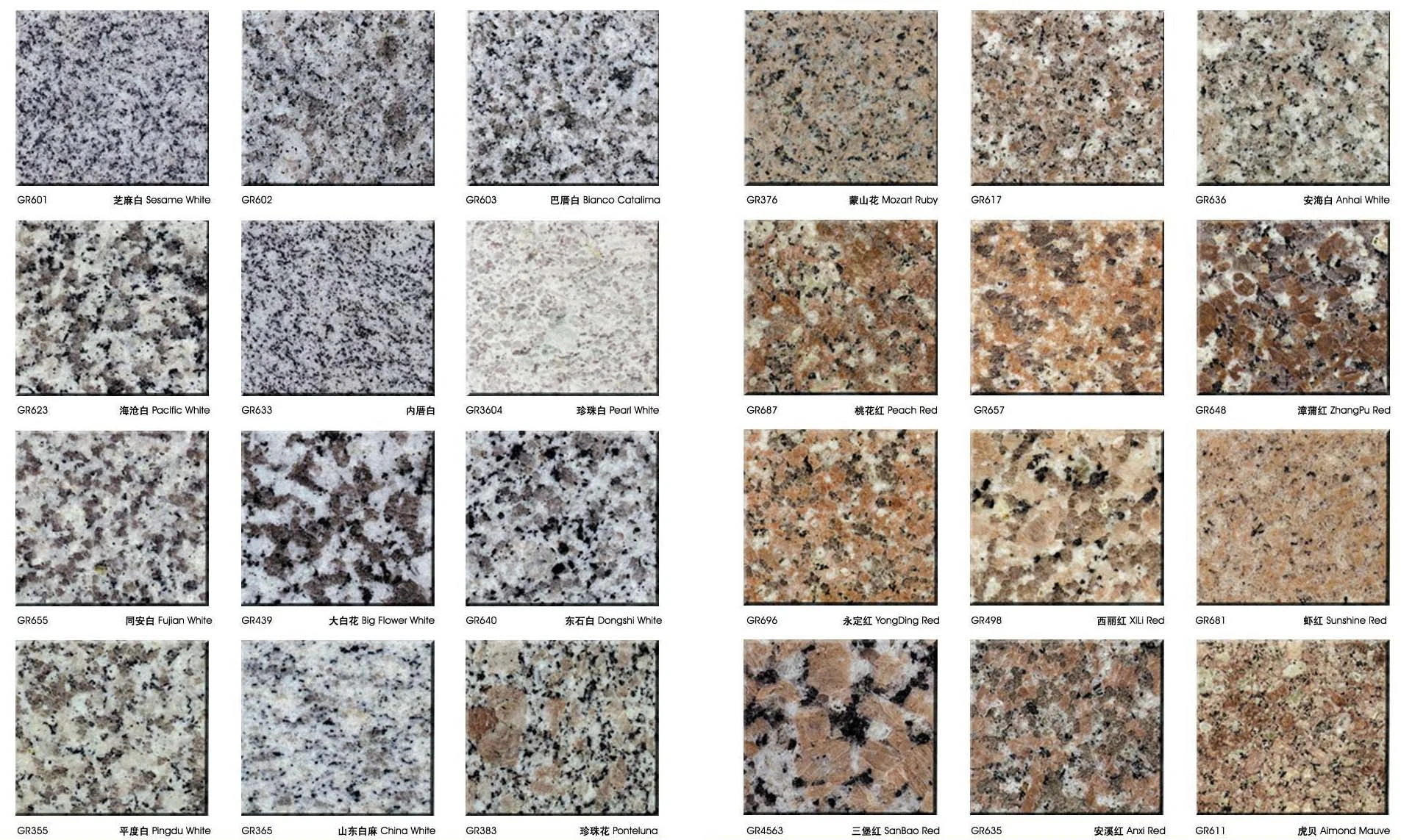 Natural Building Material Polished/Flamed/Honed G682/G654/G603/G664/G687/G439/G562 White/Black/Grey/Yellow/Red/Pink/Brown/Beige/Green Stone Granites for Tiles