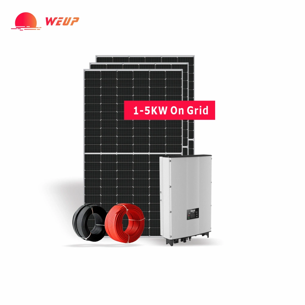 Weup Power 1kw 3kw 5kw on Grid Solar Power System with High Power Solar Panels for Complete Kits