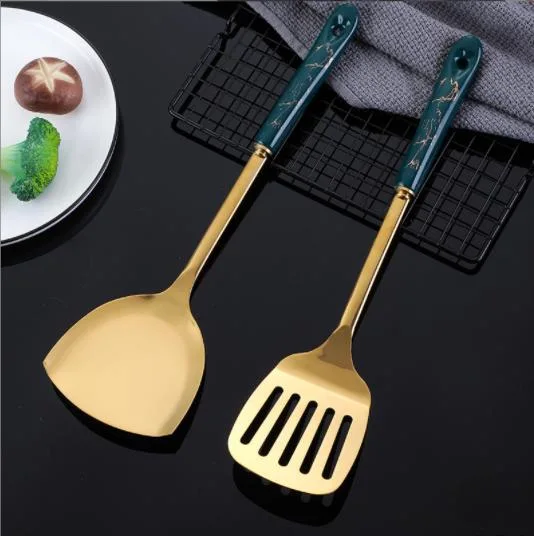 Food Grade Kitchenware 7 PCS Set Colorful Stainless Steel Kitchen Utensil Set