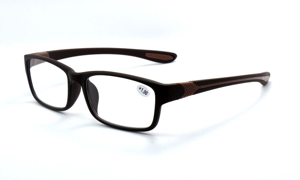 نظارات قراءة تقدمية كاملة الإطار باللون الأزرق الداكن مستطيلة الشكل