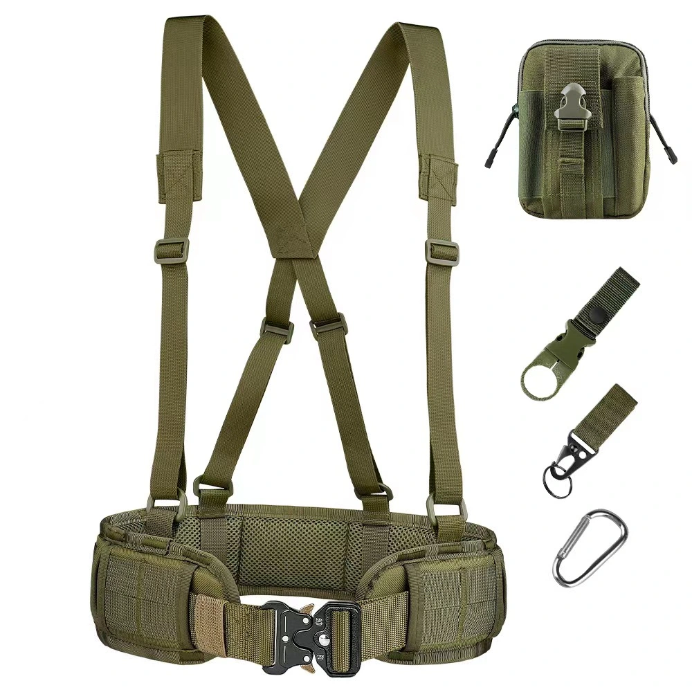 Yuemai Nova Correia táctico definir o Pacote de acessórios com Travamento de alpinismo e Cinto de Vedação da cintura Molle Portable bolsa à cintura