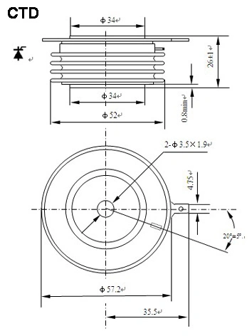 SCR Phase Control Thyristors Silicon Disc Capsule Types Kp600A/400~1000V