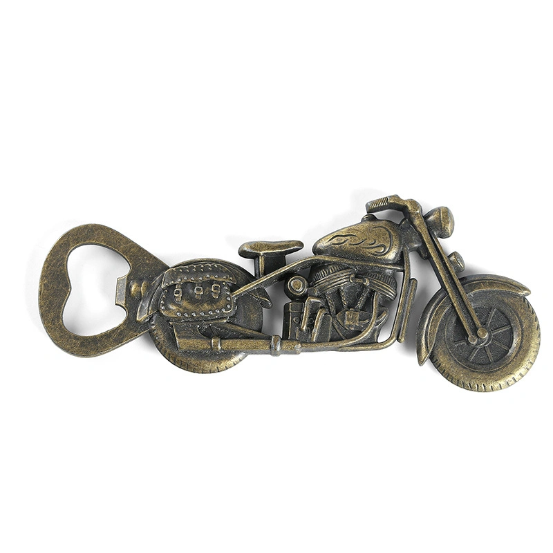 Moto bière créative Corkscrew zinc alliage durable porte-clés bouteille Ouvreur