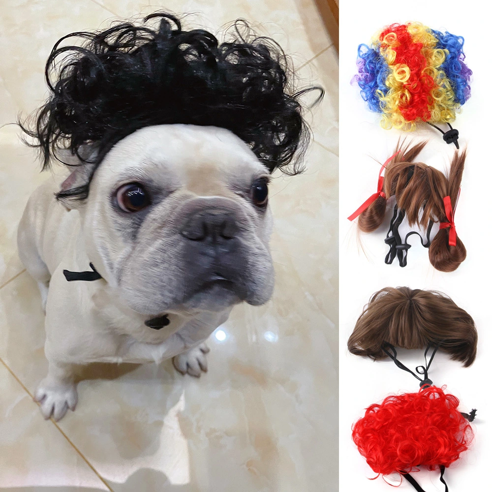 Hairstyle Cat Wigs Dog Wigs Pet Costumes for Party Apparel Cosplay Accessories Funny Head Wear Toy