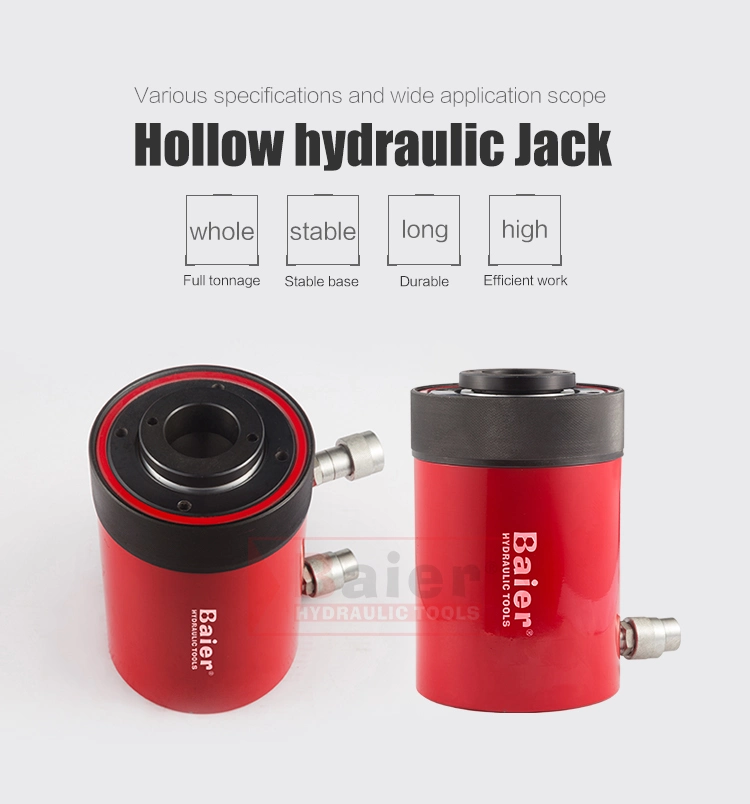 100t Hollow Single Acting Hydraulic Hollow Cylinder Jack with Spring Return Rch