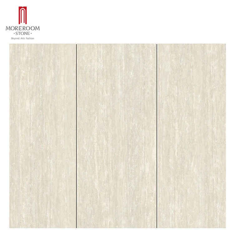 Beige Travertine Marble Look Large Format Tile Sintered Stone for Interior