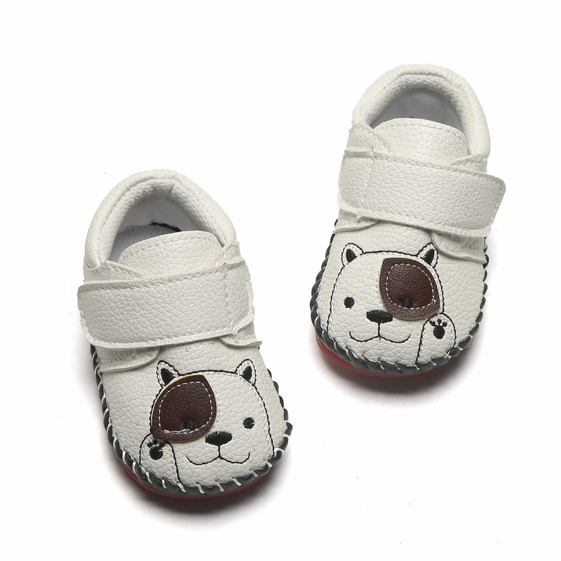 Baby Boys Girls PU Leather Hard Bottom Walking Sneakers Toddler Rubber Sole First Walkers Infant Cartoon Slippers Crib Shoes