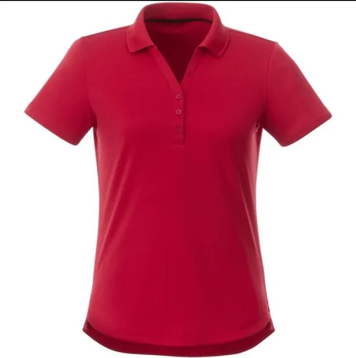 Women Promotional Button Placket V-Neck Polo Shirt with Your Logo