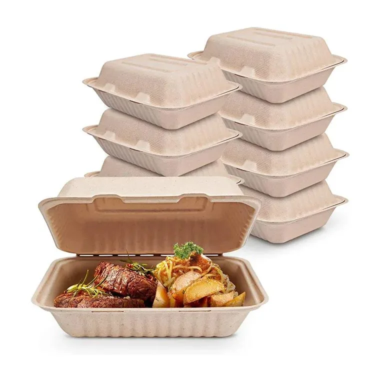 Eco-Friendly Biodegradable Sugarcane Food Container Disposable Tableware