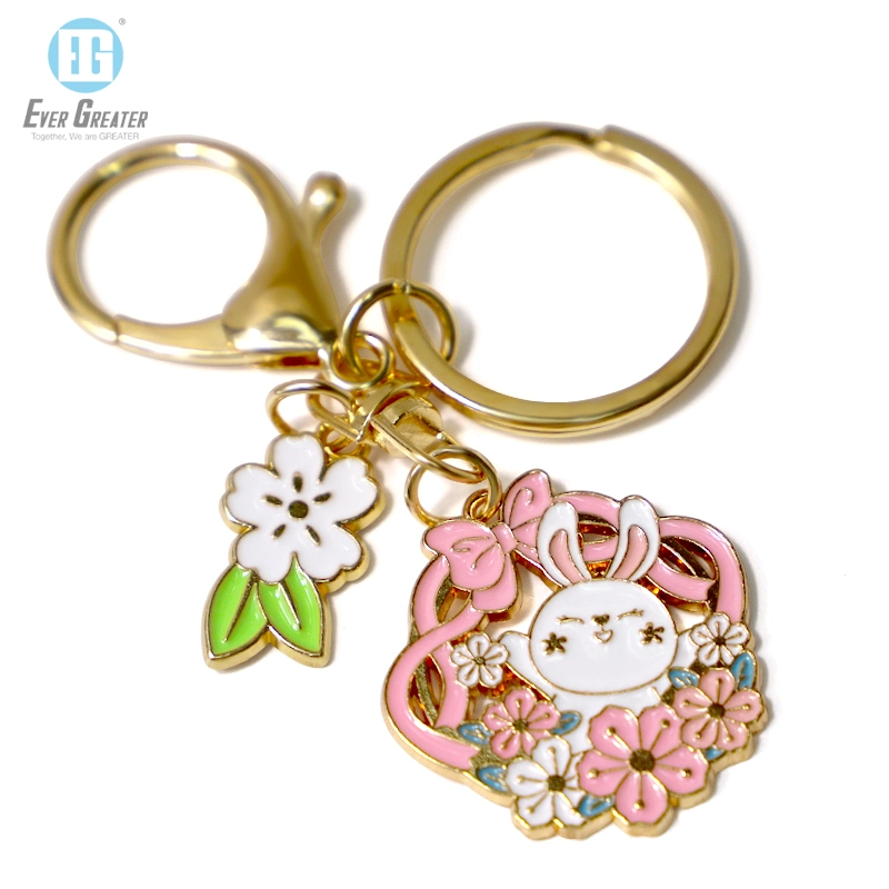 Специальная цепочка для ключей Enamel Bunny Cute Metal Keychain