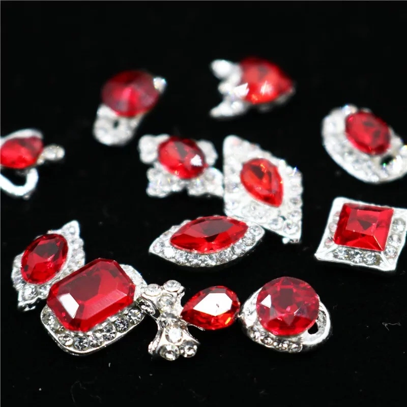 Charms Ruby 3D Diamonds Jewelry Nail Art Decorations Accessories