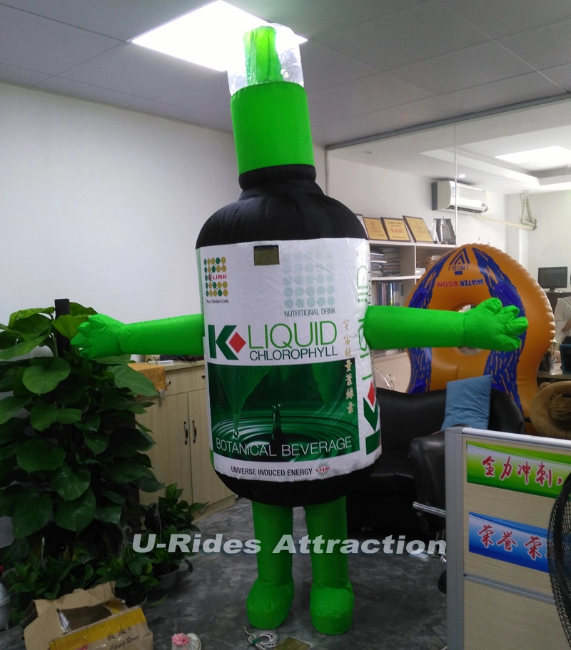 Bottle Human Inflatable walking Moving Cartoon with inside fans