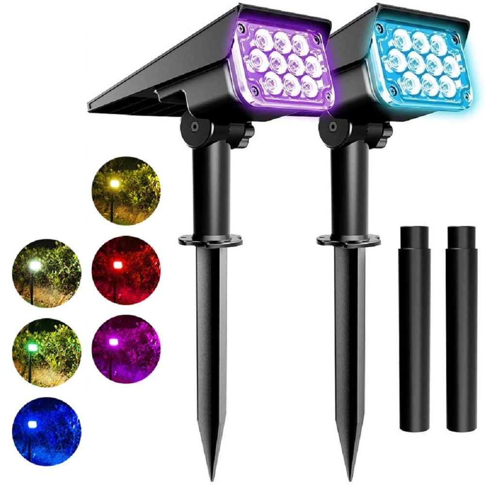 Light Fixture, 5W LED Solar Light No Glaring with Ground Spike for Courtyards for Paths (10 lights-RGB) Wyz17316