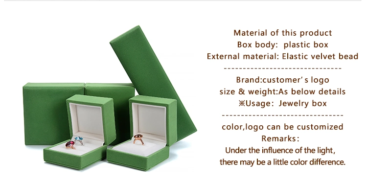 Customize Organizer Show Packaging High-Density Green Velvet Jewellery Jewelry Box