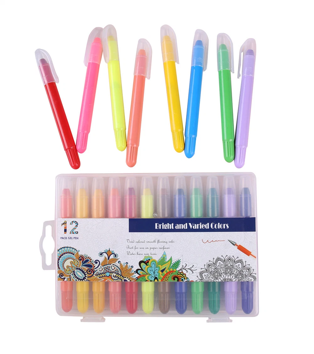 12 Classic Color Non-Toxic Wax Crayon with PP Box