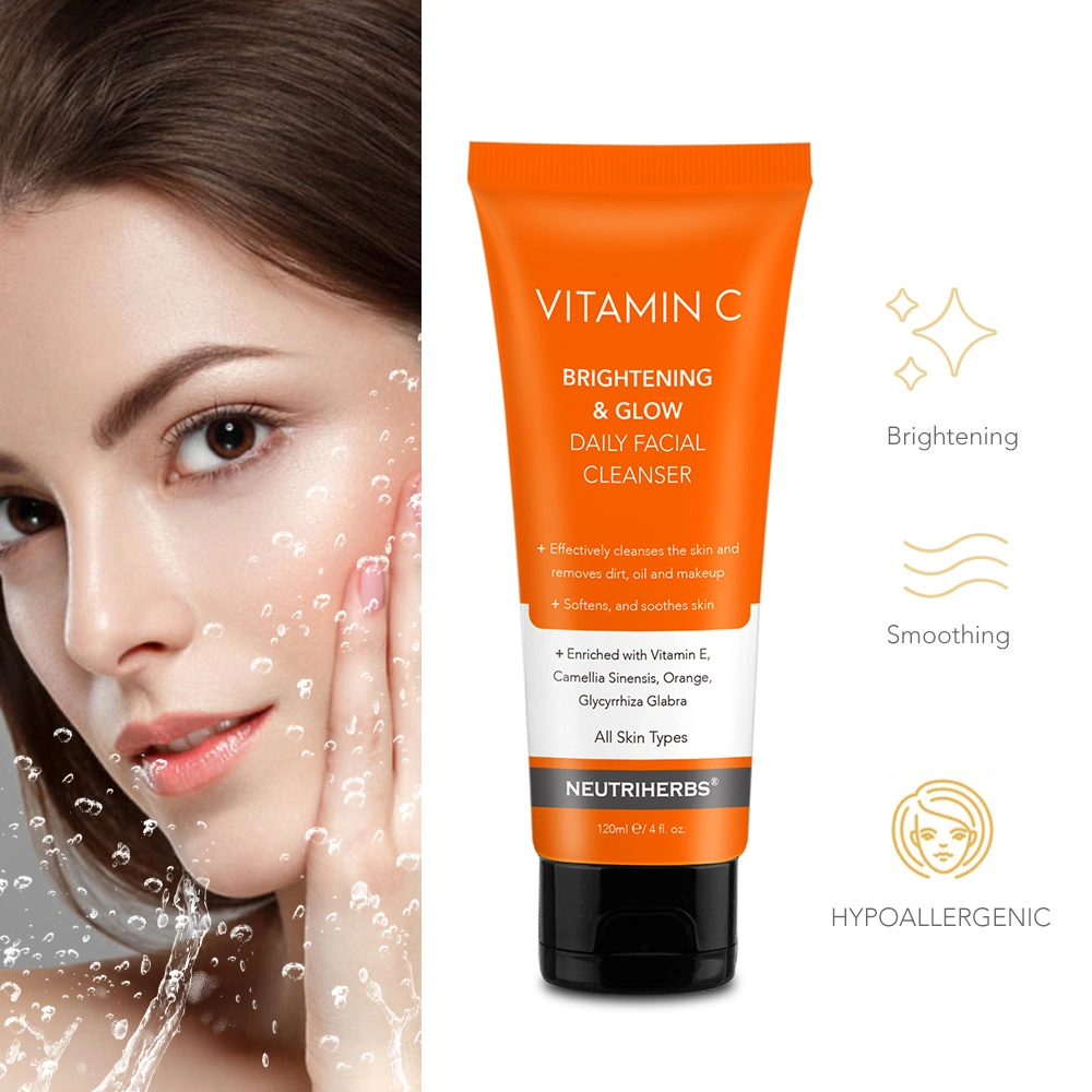 Private Label Natural Organic Brighting Anti Wrinkle Anti Acne Vitamin ج منظِّف الوجه