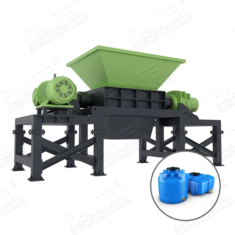 Industrial Waste Car Body Tire Recycling Two Shaft Shredder Machine for Recycling Scrap Metal, Plastic, Wood Pellet