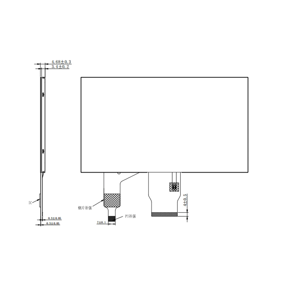 50pin 12 O'clock 7inch LCD Display Screen TFT with RoHS CE Certification