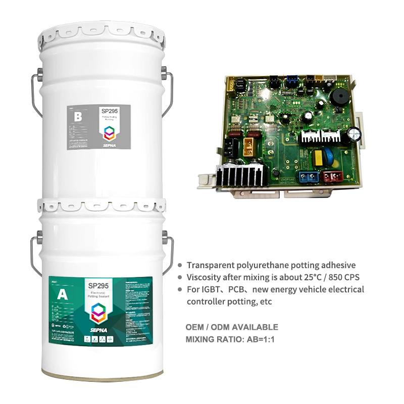 Adhésif électronique à potage en polyuréthane à deux composants pour carte de circuit imprimé électronique Equipement IGBT Potting Nouveau véhicule énergie Potting contrôleur électrique