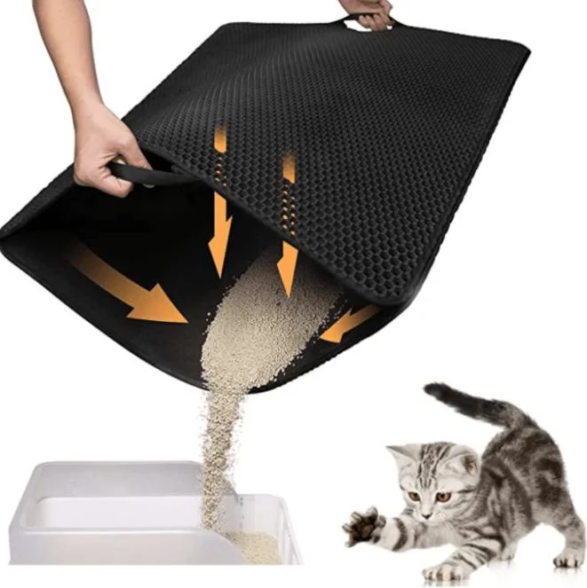 Friendly Double Layer Colored Floor Non-Slip EVA Waterproof Cats Sand Trapping Tray Mat Pet Cat Litter Mat