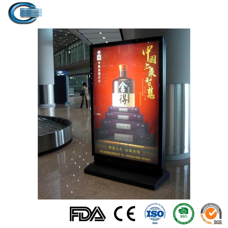 Huasheng 120mm publicité caisson lumineux arrière rétroéclairé LED mur Affiche le présentoir à LED mobile pour exposition