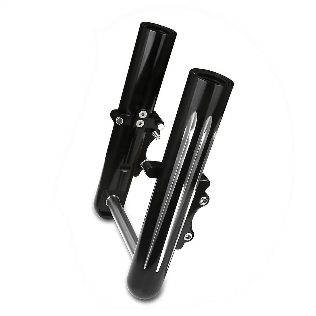 Billet Aluminum CNC Machined Black Deep Cut Lower Sliders Dual Disc Hot Fork Legs