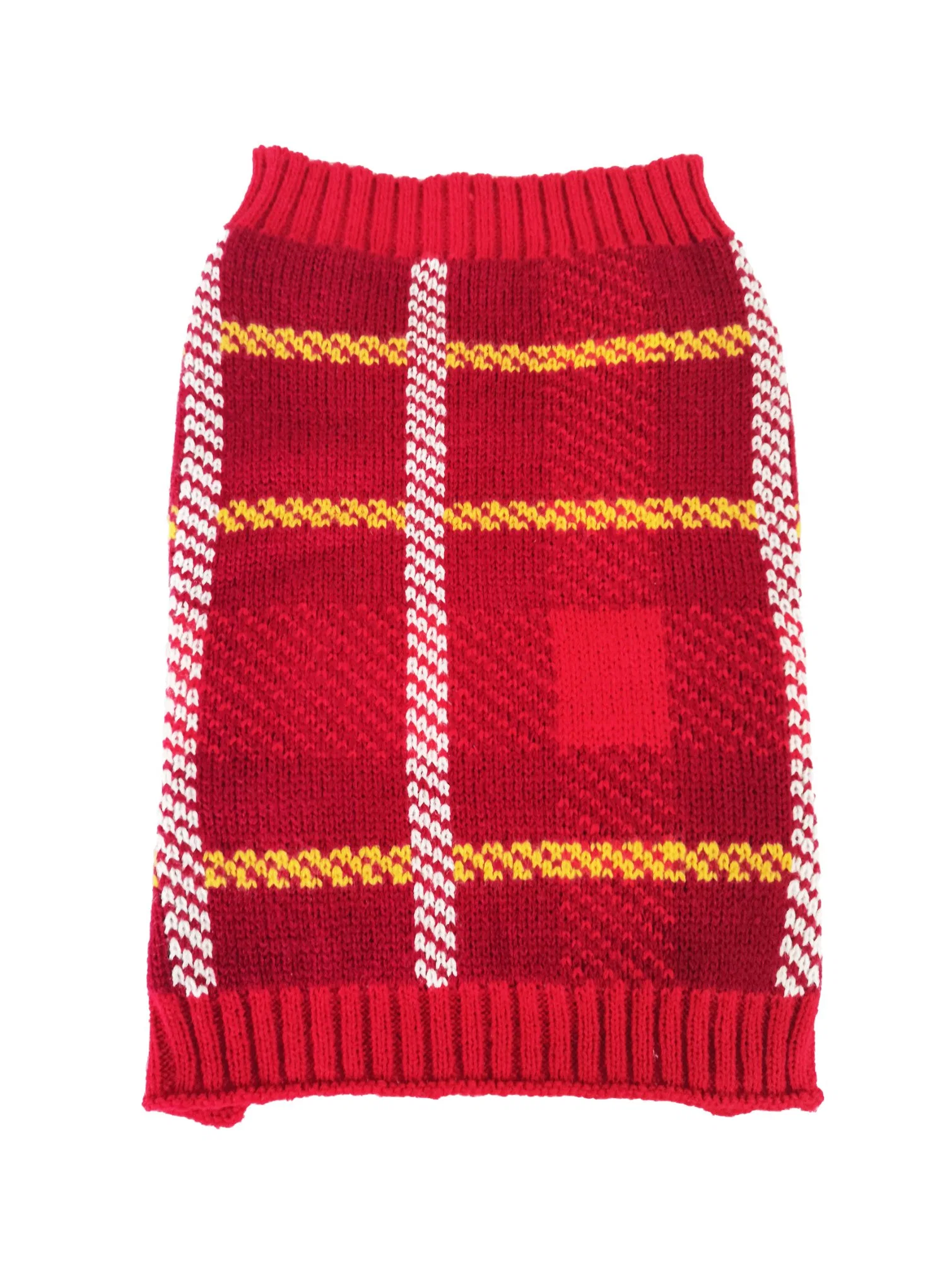 L'automne vérifié le chien rouge Pet pullover en tricot vêtements doux d'étirement