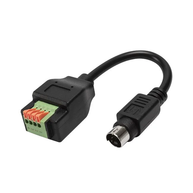 S-Video 4 Pin Mini DIN Connector to Terminal Block Adapter Cable