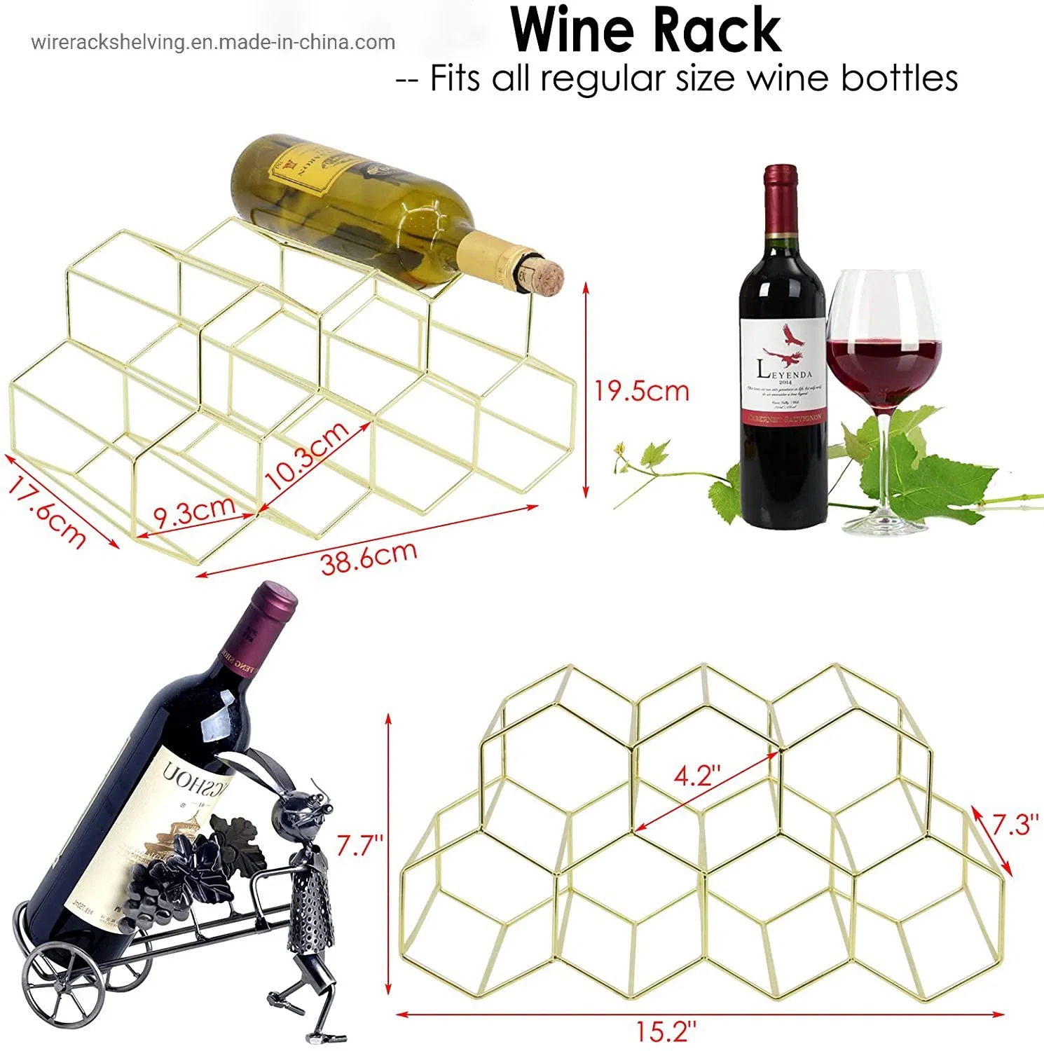 Wine Rack Countertop Metal Wine Holder 9 Bottles Tabletop Wine Rack Storage Wine Shelf Portable Wine Cabinet Freestanding Wine Holder