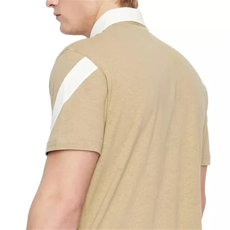 Camisola macia e respirável Khaki casual de manga curta Anti-Pilling Polo