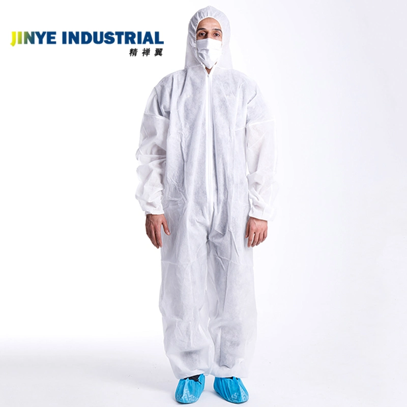 Coverall White Protective Non Woven PP Disposable Surgicalisolation Gown