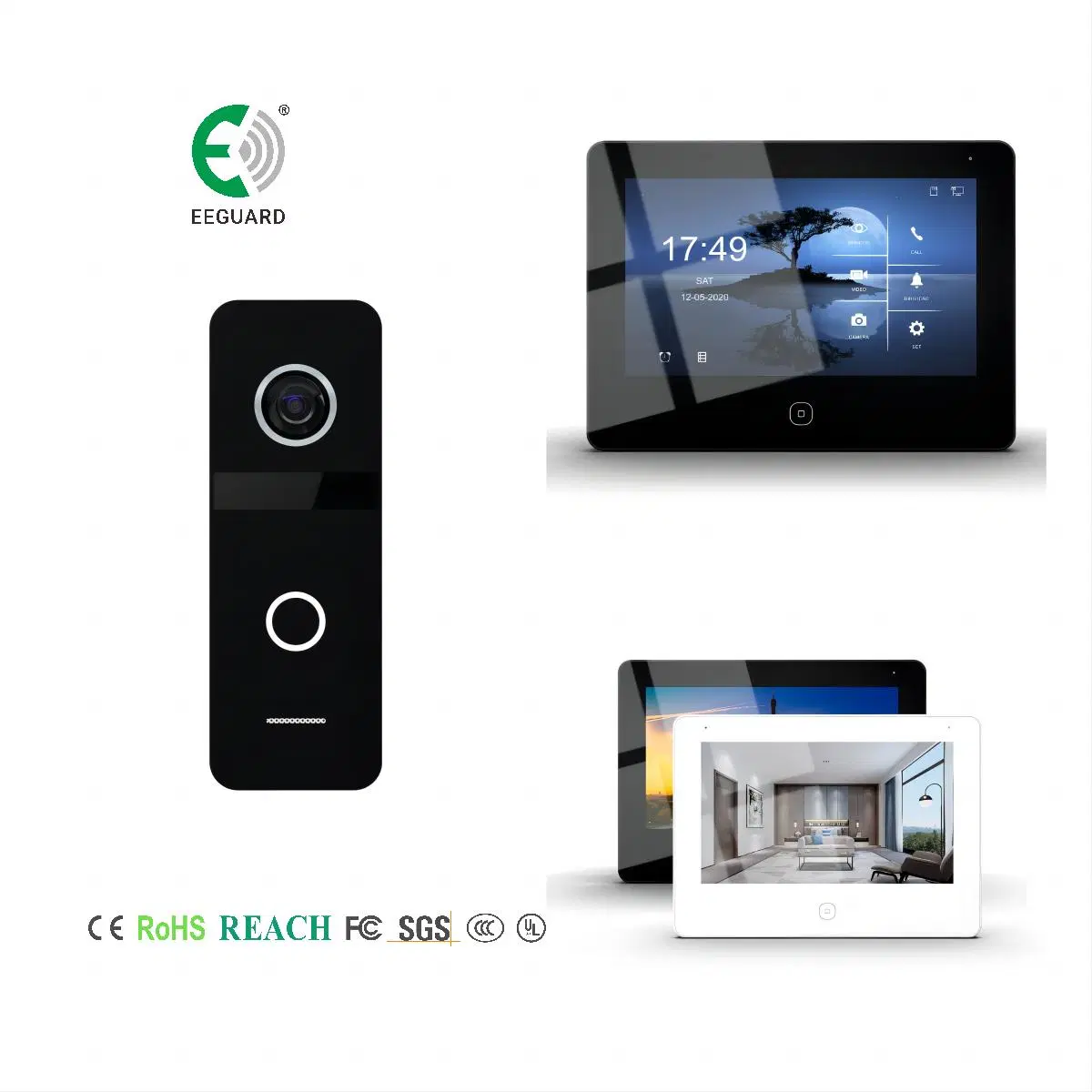 4-Wire WiFi HD Touch Screen Video Doorphone Intelligent Monitoring System