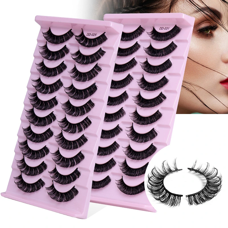 Russia Dd Large Volume Natural Thick Crossed Waterproof 10 Pairs False Eyelashes