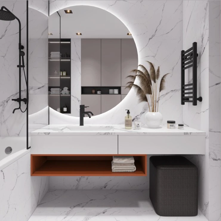 Moderne Einfache Rock Board Badezimmer Schrank Waschbecken Kombination Wc Waschtisch Frisiertisch Massivholz Badezimmerschrank