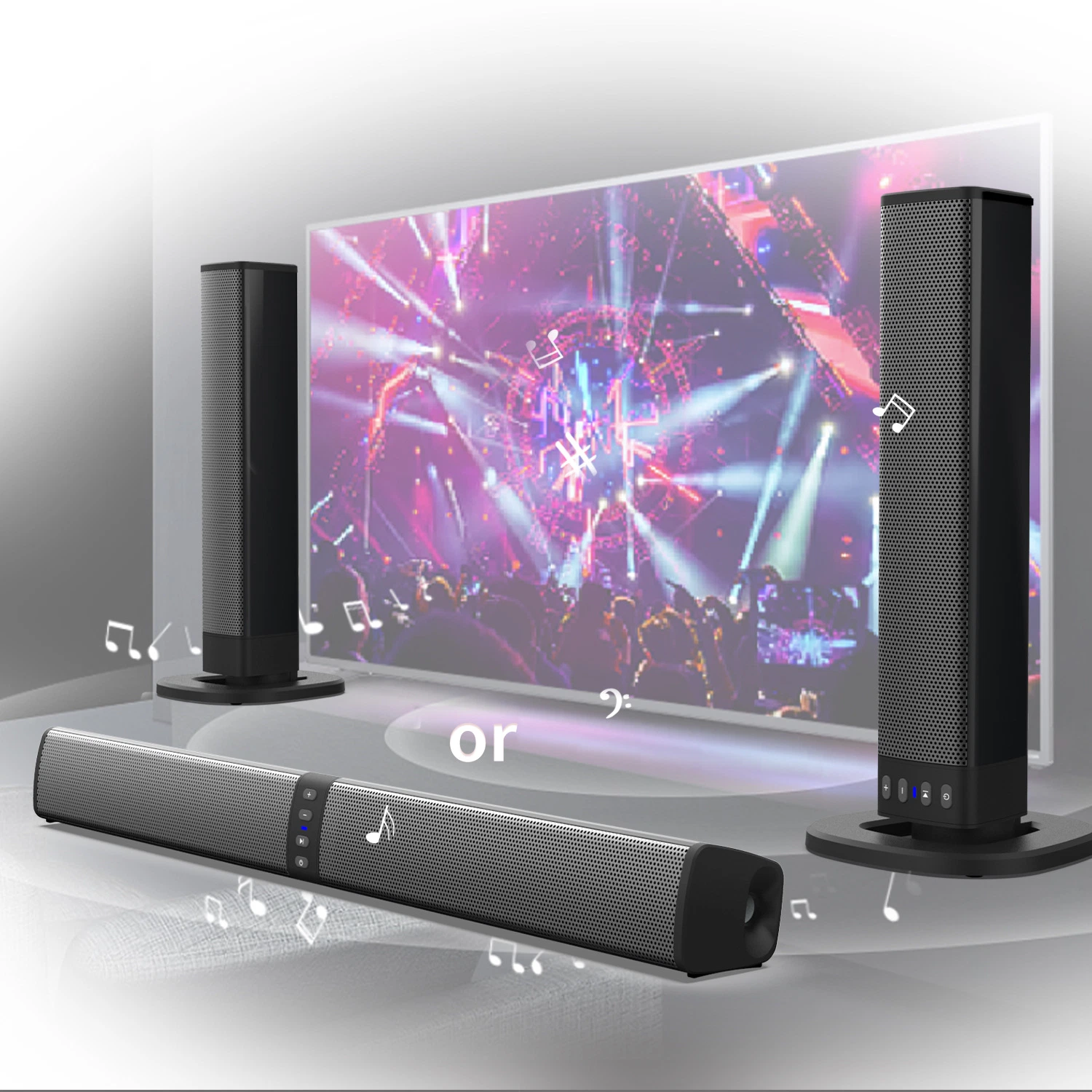 Abnehmbare 2,0-Kanal-Bluetooth Mini TV Soundbar faltbare Split Home Theater-Lautsprecher