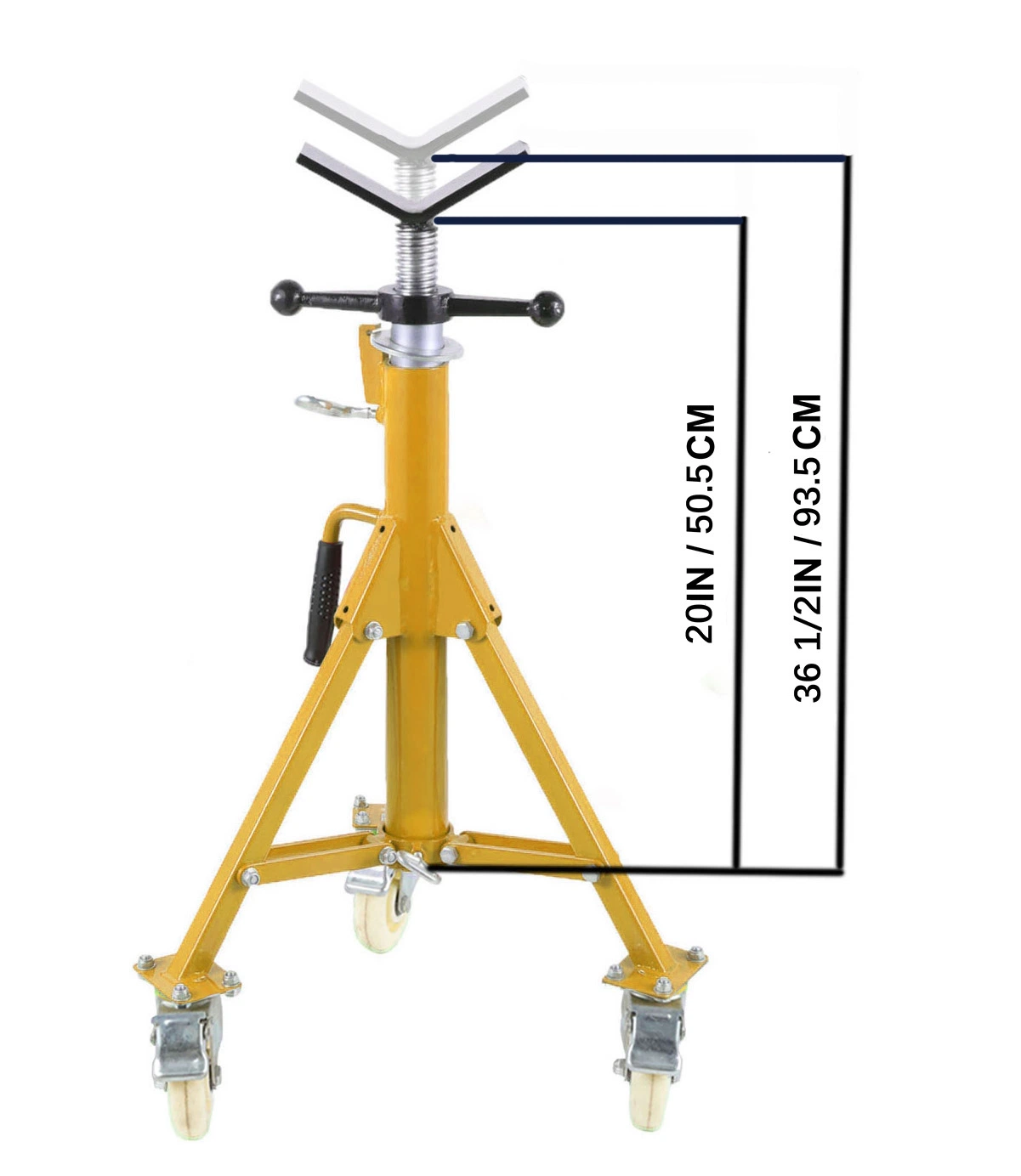 Welping 20-36 1/2 Inch Pipe Stand High quality/High cost performance  Industrial Pipe Stands Tool V Head up to 12 Inch Pipe Supporting Stand